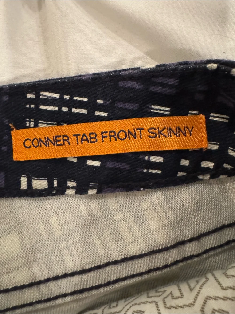 Tory Burch Conner Tab Front Skinny Pants Size 25 Navy Plaid